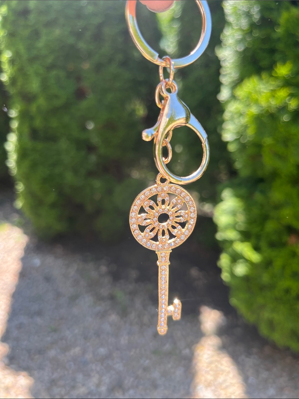 Gold Key Crystal Bag Charm/Keychain